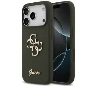 Etui Guess Silicone Big 4G Script do iPhone 17 Pro Max khaki