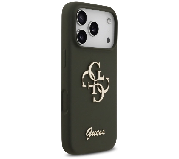 Guess Silicone Big 4G Script do iPhone 17 Pro Max khaki