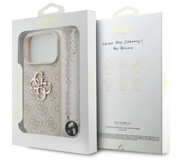Guess 4G Strap 4G Classic Logo do iPhone 17 Pro różowy