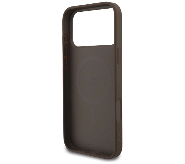 Guess 4G Strap Triangle Logo MagSafe do iPhone 17 Pro Max brązowy