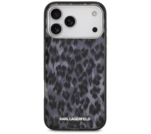 Karl Lagerfeld IML Leopard Pattern MagSafe do iPhone 17 Pro Max Czarny