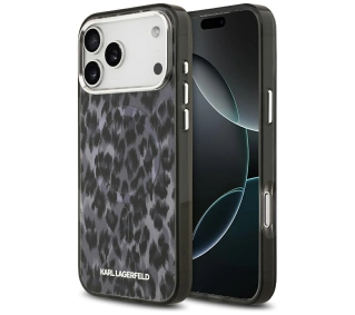 Karl Lagerfeld IML Leopard Pattern MagSafe do iPhone 17 Pro Max Czarny