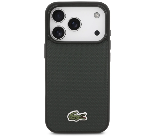 Lacoste Iconic Petit Pique Woven Logo MagSafe do iPhone 17 Pro sinople