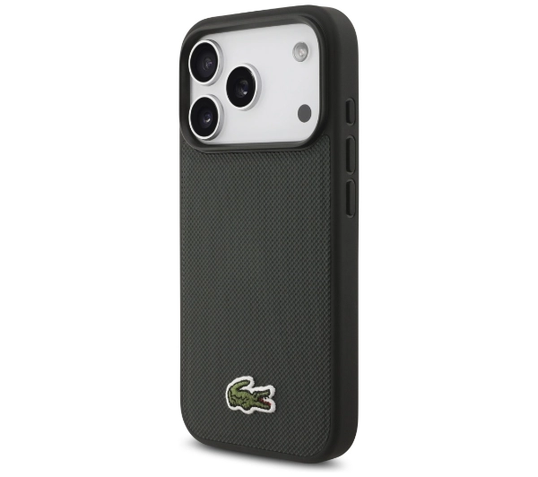 Lacoste Iconic Petit Pique Woven Logo MagSafe do iPhone 17 Pro sinople
