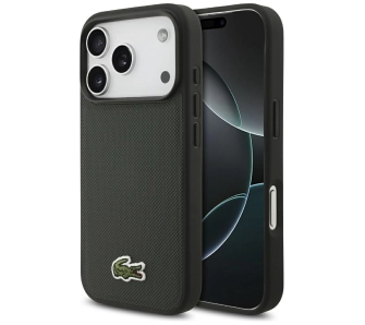 Etui Lacoste Iconic Petit Pique Woven Logo MagSafe do iPhone 17 Pro sinople