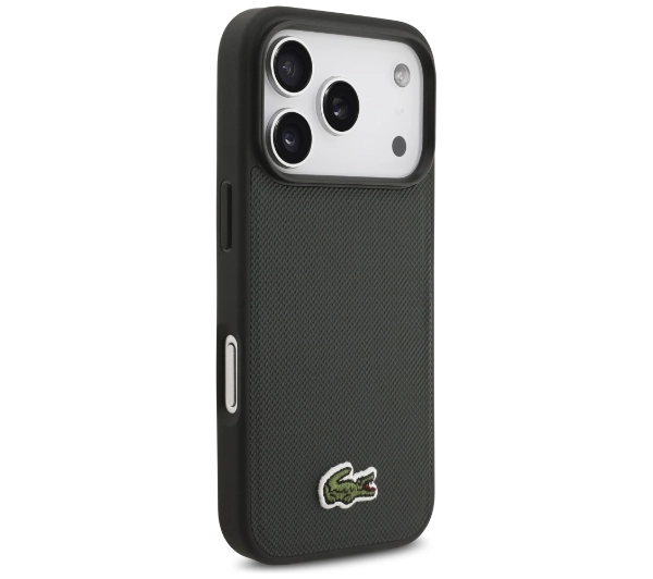 Lacoste Iconic Petit Pique Woven Logo MagSafe do iPhone 17 Pro sinople