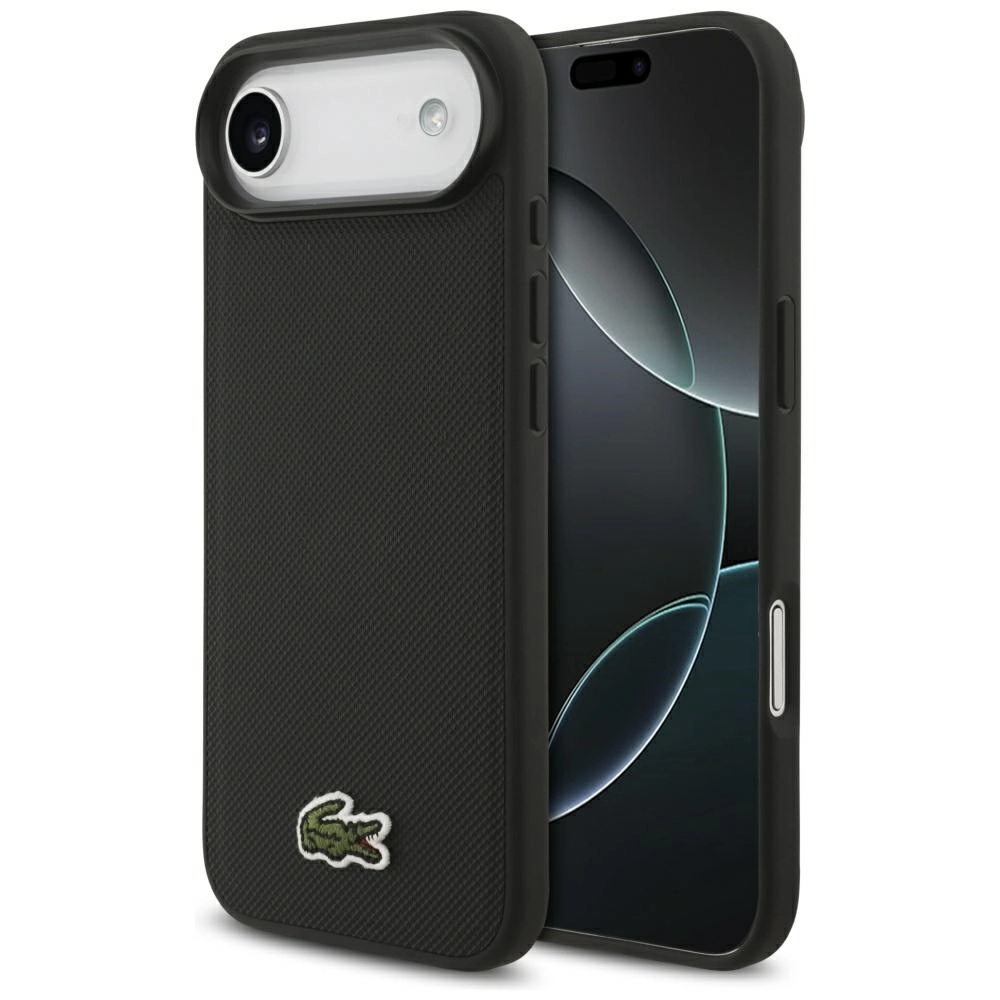 Etui Lacoste Iconic Petit Pique Woven Logo MagSafe do iPhone Air Czarny