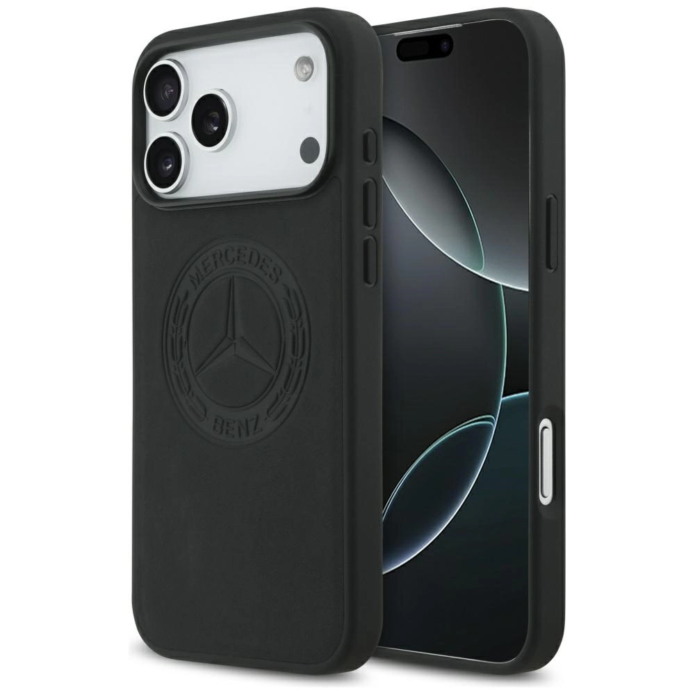 Etui Mercedes-Benz Leather Vintage Logo MagSafe do iPhone 17 Pro Max czarny