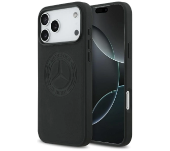 Etui Mercedes-Benz Leather Vintage Logo MagSafe do iPhone 17 Pro Max czarny