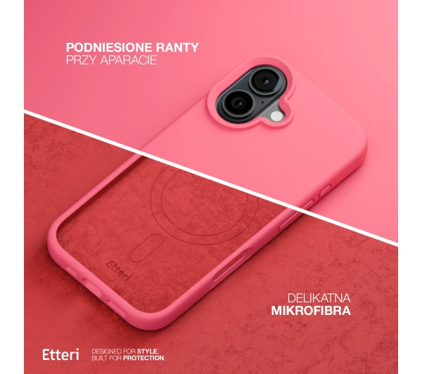 Etteri Silicone Case do iPhone 16 Malinowy