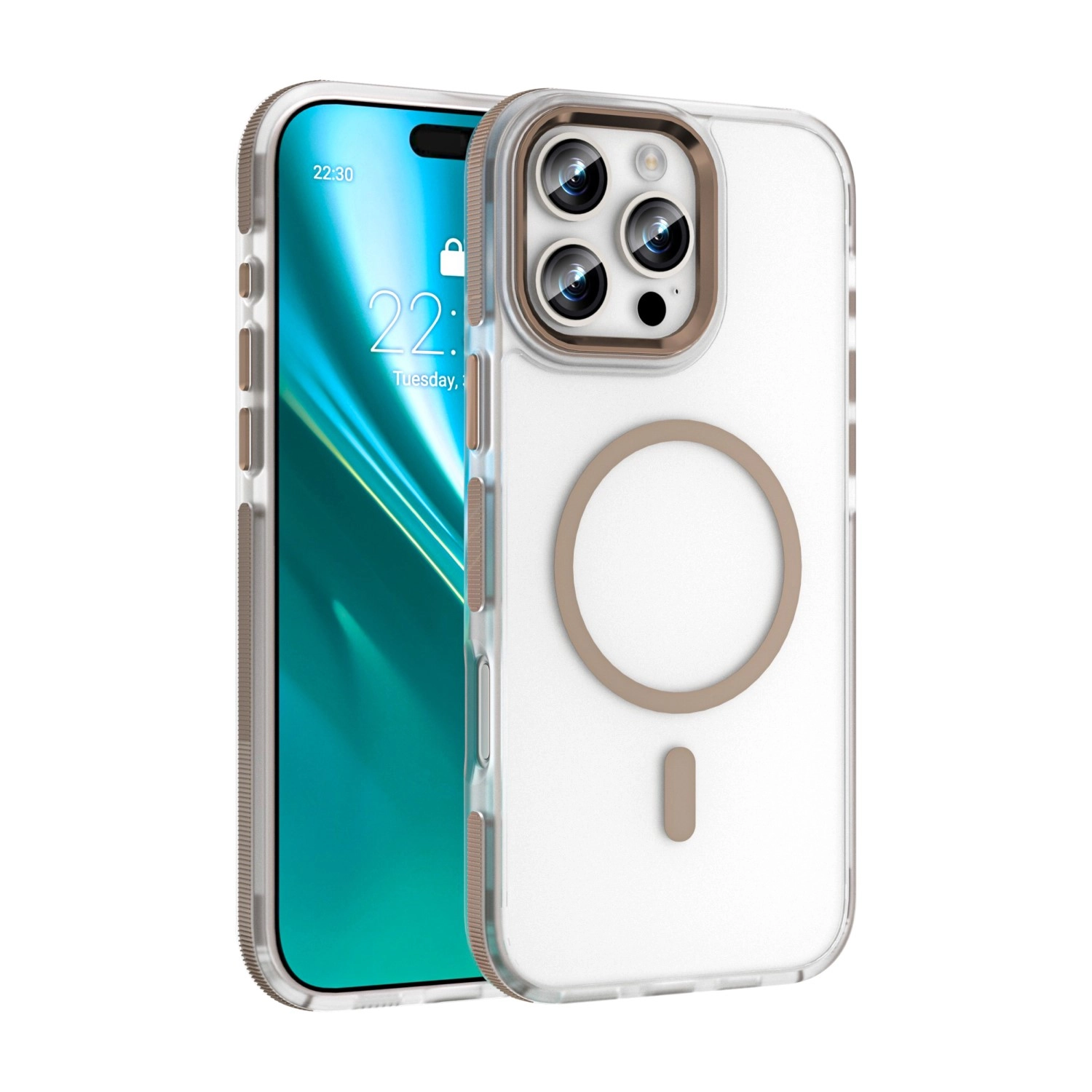 Etui Etteri Icy Mag do iPhone 16 Pro Max Złoty