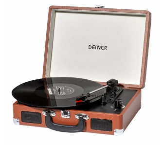 Gramofon Denver VPL-120 Manualny Napęd bezpośredni Brązowy