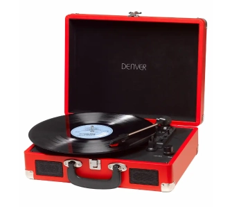 Gramofon Denver VPL-120 Manualny Napęd bezpośredni Czerwony