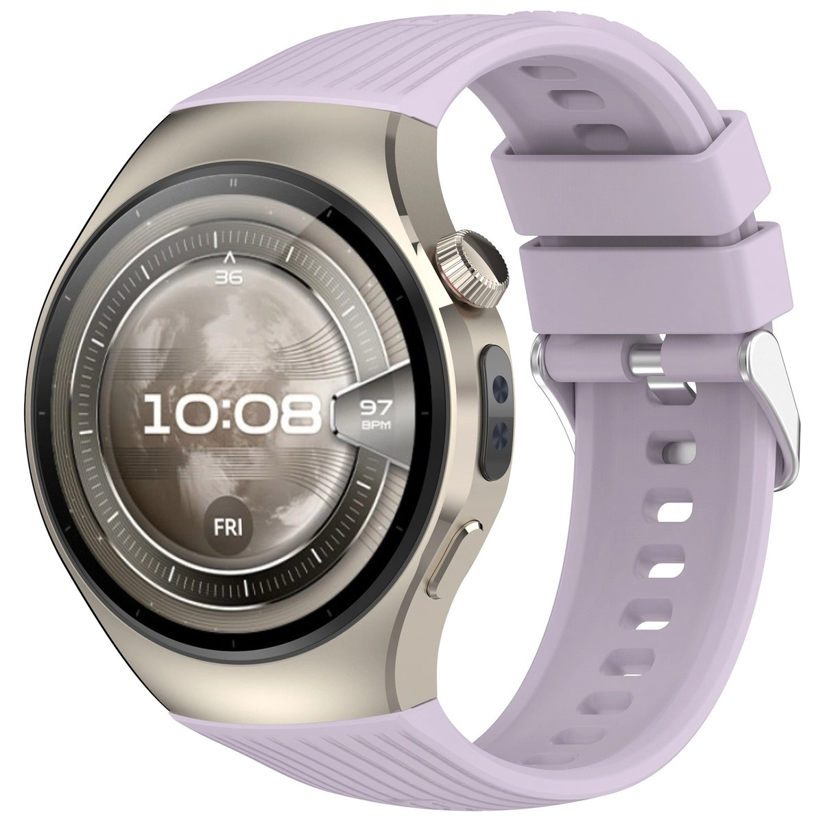Pasek Bizon Strap Watch Silicone S do Huawei Watch 5 42 mm fioletowy
