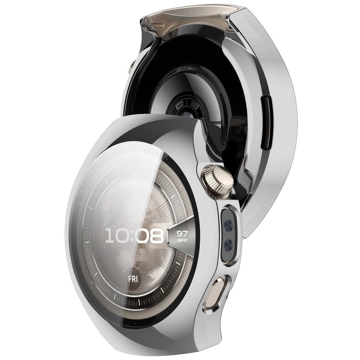 Nakładka na tarczę Bizon Felipe do Huawei Watch 5 46 mm srebrny