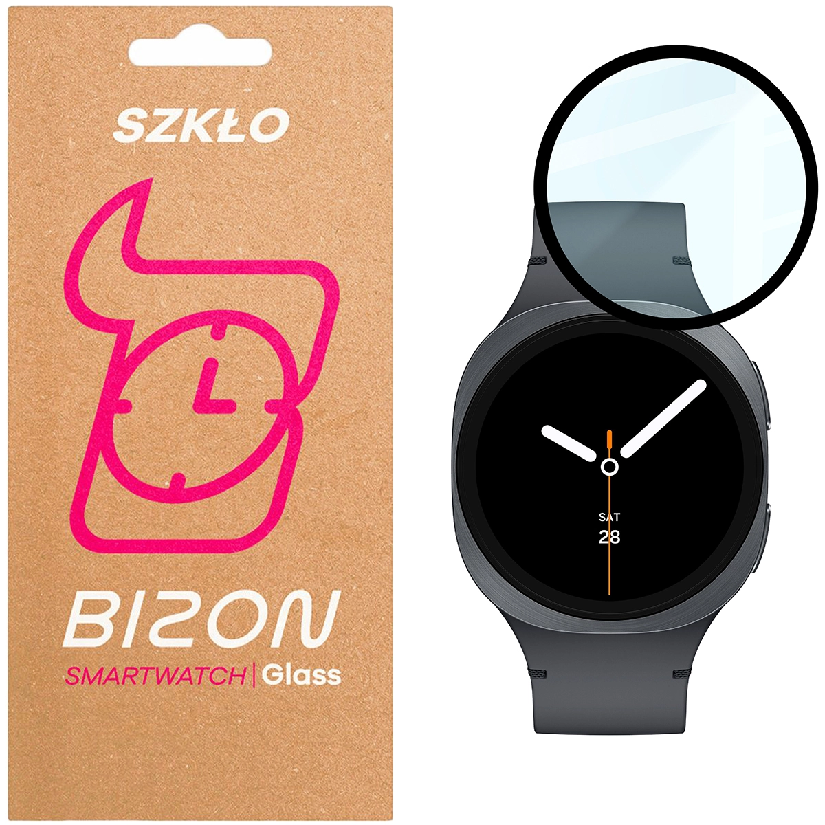 Szkło hybrydowe Bizon Edge Hybrid do Samsung Galaxy Watch 8 44 mm