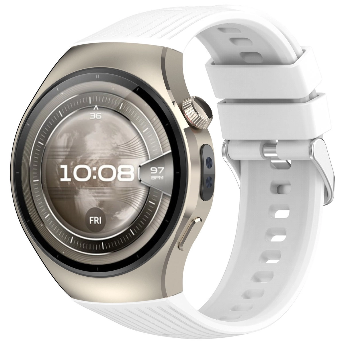Pasek Bizon Strap Watch Silicone S do Huawei Watch 5 46 mm biały