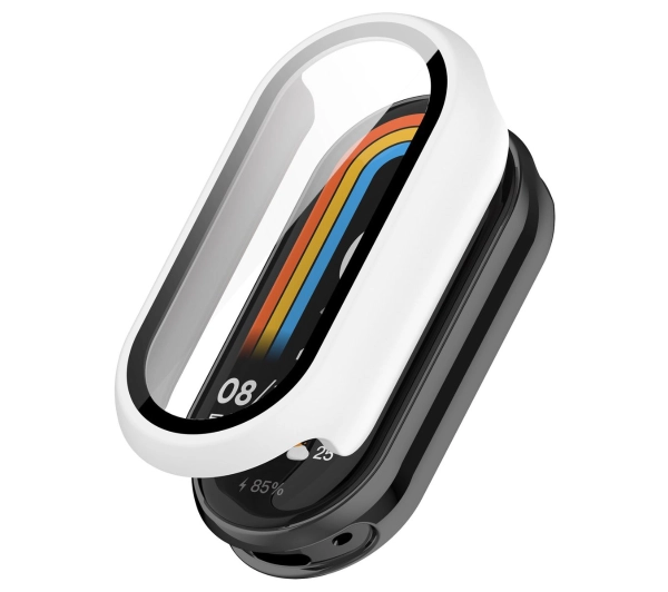 Bizon ze szkłem do Xiaomi Smart Band 10 biały