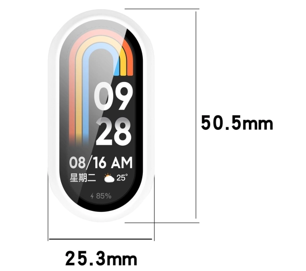 Bizon ze szkłem do Xiaomi Smart Band 10 biały