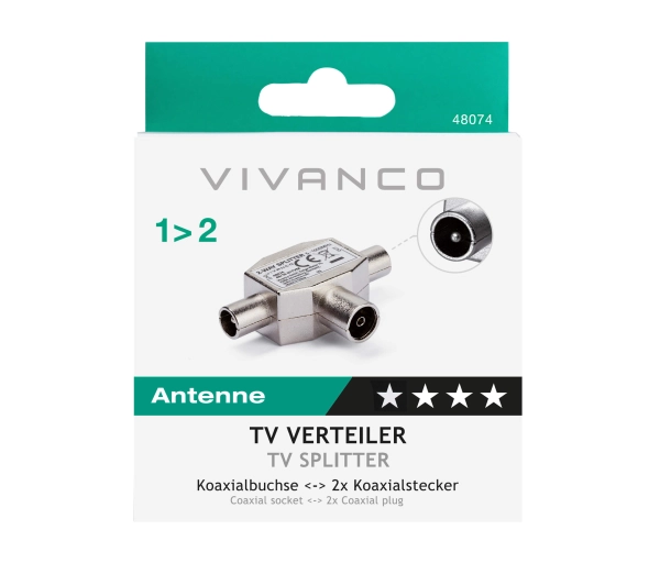 Vivanco 48074 TV Two way splitter