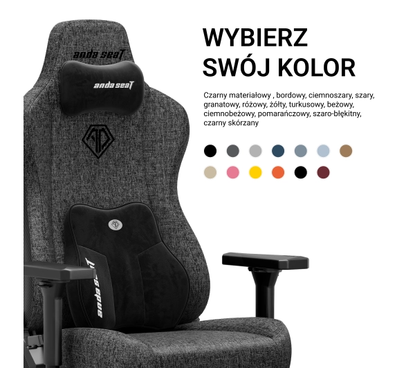 Anda Seat Kaiser 3E XL Gamingowy do 150kg Tkanina Ciemnoszary - Kup na Raty - RRSO 0%