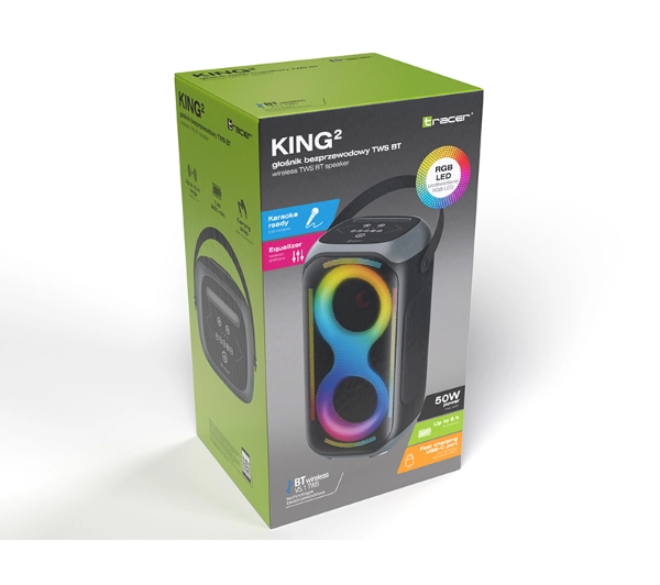 Tracer King 2 BT TWS 50W Bluetooth Karaoke Czarny