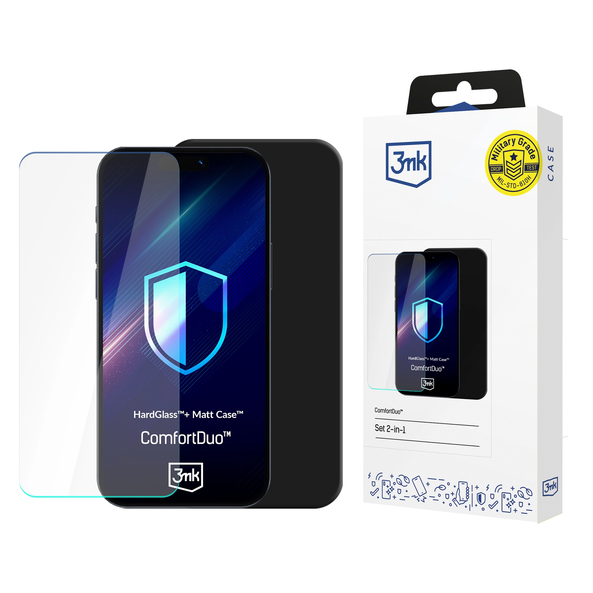Etui 3mk ComfortDuo Matt Black do iPhone 15 Plus