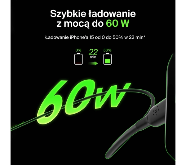 Belkin BoostCharge USB-C do USB-C 60W 1m Czarny