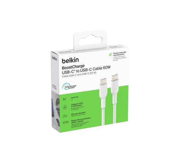 Belkin BoostCharge USB-C do USB-C 60W 1m Biały