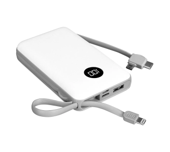 Powerbank S-Link P102 10000mAh Wbudowany kabel 10W Biały