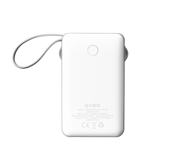 S-Link P102 10000mAh Wbudowany kabel 10W Biały