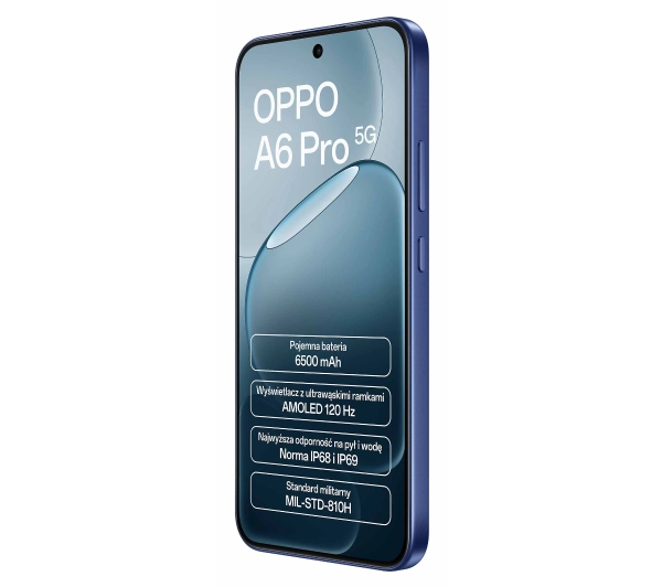 OPPO A6 Pro 5G 8/256GB 6,57" 120Hz 50Mpix Niebieski - ⚡ BESTSELLERY ⚡ - Kup na Raty - RRSO 0%