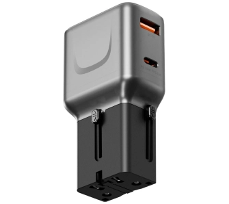 Ładowarka sieciowa Energea TravelGo Adapter 1x USB-A 1x USB-C 35W Grafitowy
