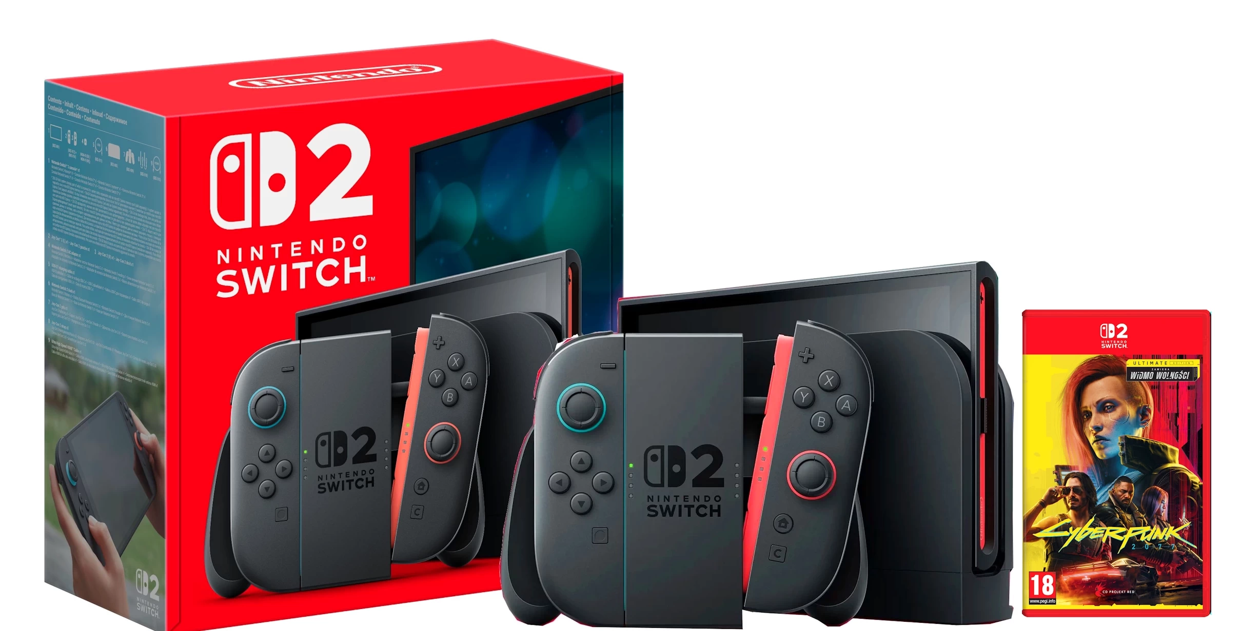 Konsola Nintendo Switch 2 Joy-Con Czarny + Cyberpunk 2077 Ultimate Edition
