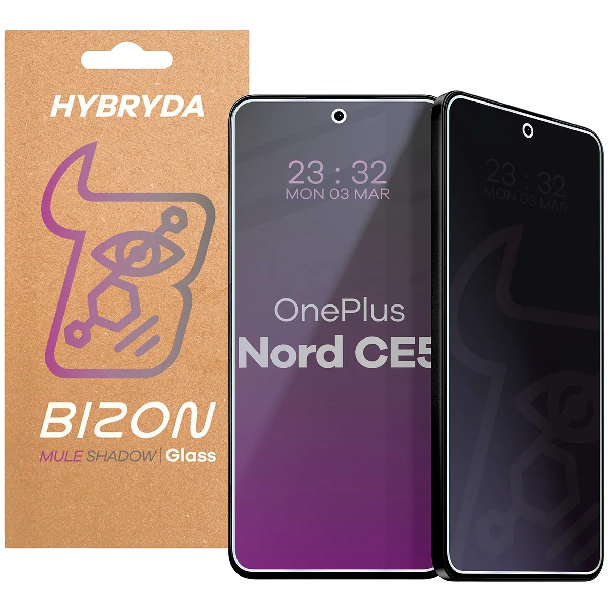 Szkło hybrydowe Bizon Prywatyzujące Mule Shadow do OnePlus Nord CE5 5G