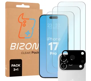 Bizon 3x Szkło hartowane + szybka na aparat iPhone 17 Pro