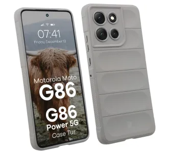 Etui Bizon Pancerne Tur do Motorola Moto G86 5G/G86 Power 5G Szary