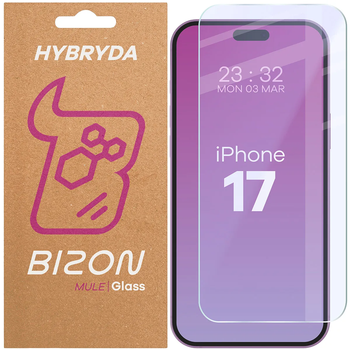 Szkło hybrydowe Bizon Elastyczne Mule do iPhone 17