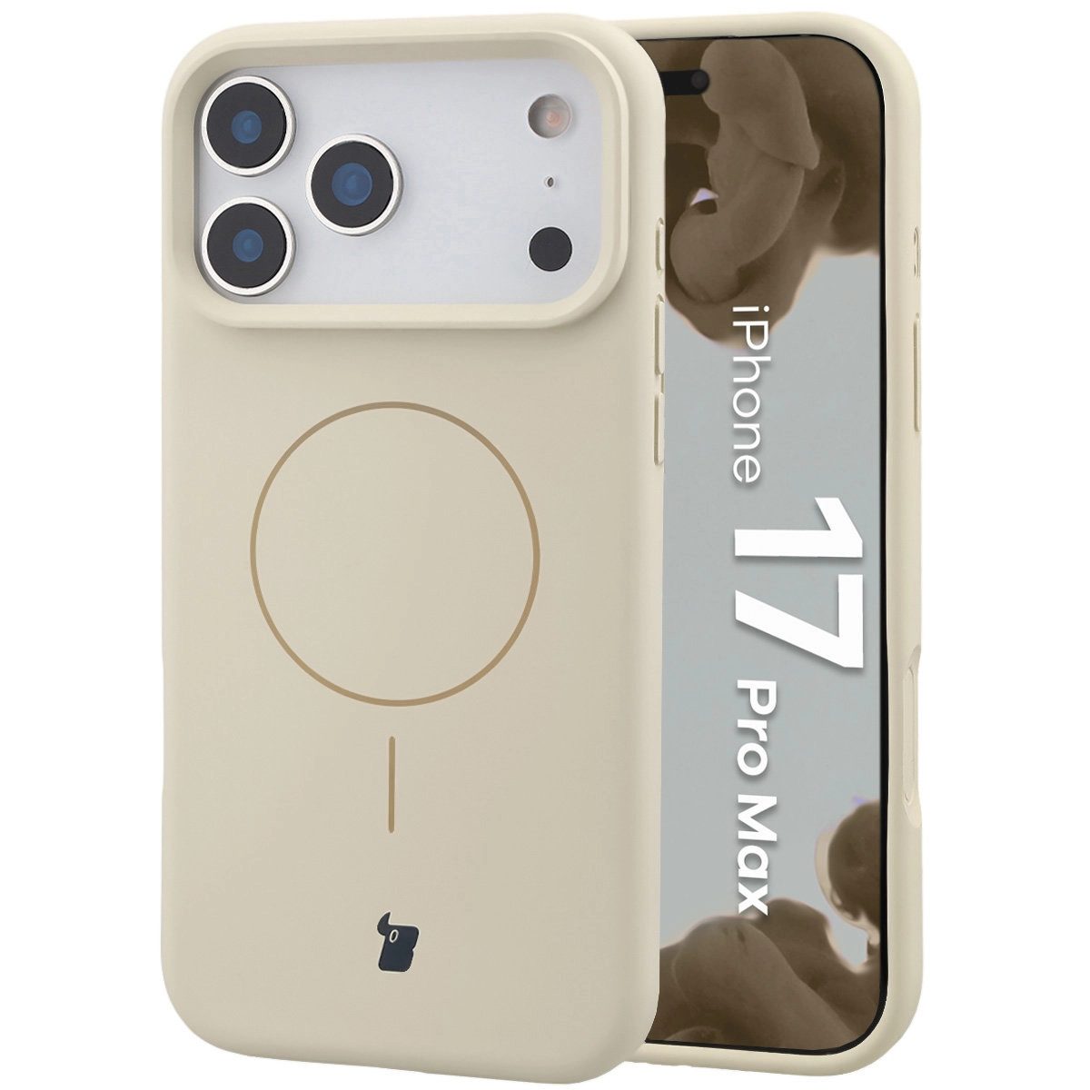 Etui Bizon Silikonowe Soft z MagSafe do Apple iPhone 17 Pro Max Ecru