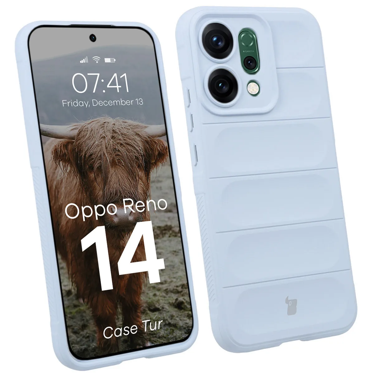 Etui Bizon Pancerne Tur do Oppo Reno 14 Jasniebieski