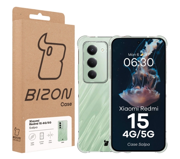 Bizon Elastyczne Salpa do Xiaomi Redmi 15 4G / 5G Przezroczysty