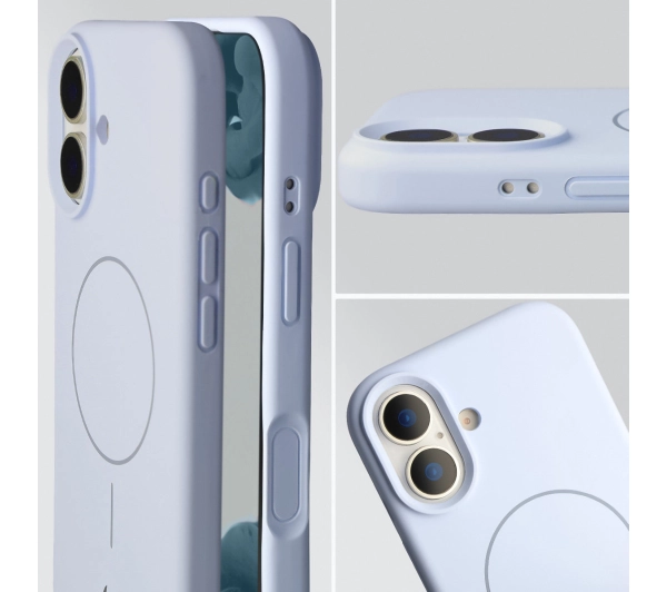 Bizon Silikonowe Soft  z MagSafe do Apple iPhone 17 Jasnoniebieski