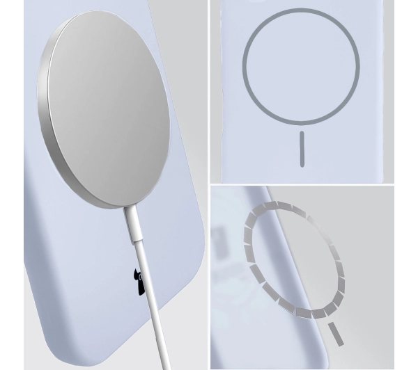 Bizon Silikonowe Soft  z MagSafe do Apple iPhone 17 Jasnoniebieski