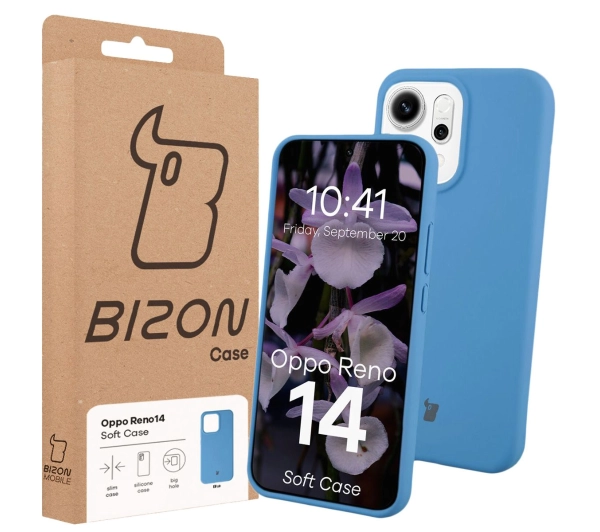 Bizon Silikonowe Soft do Oppo Reno14 Niebieski