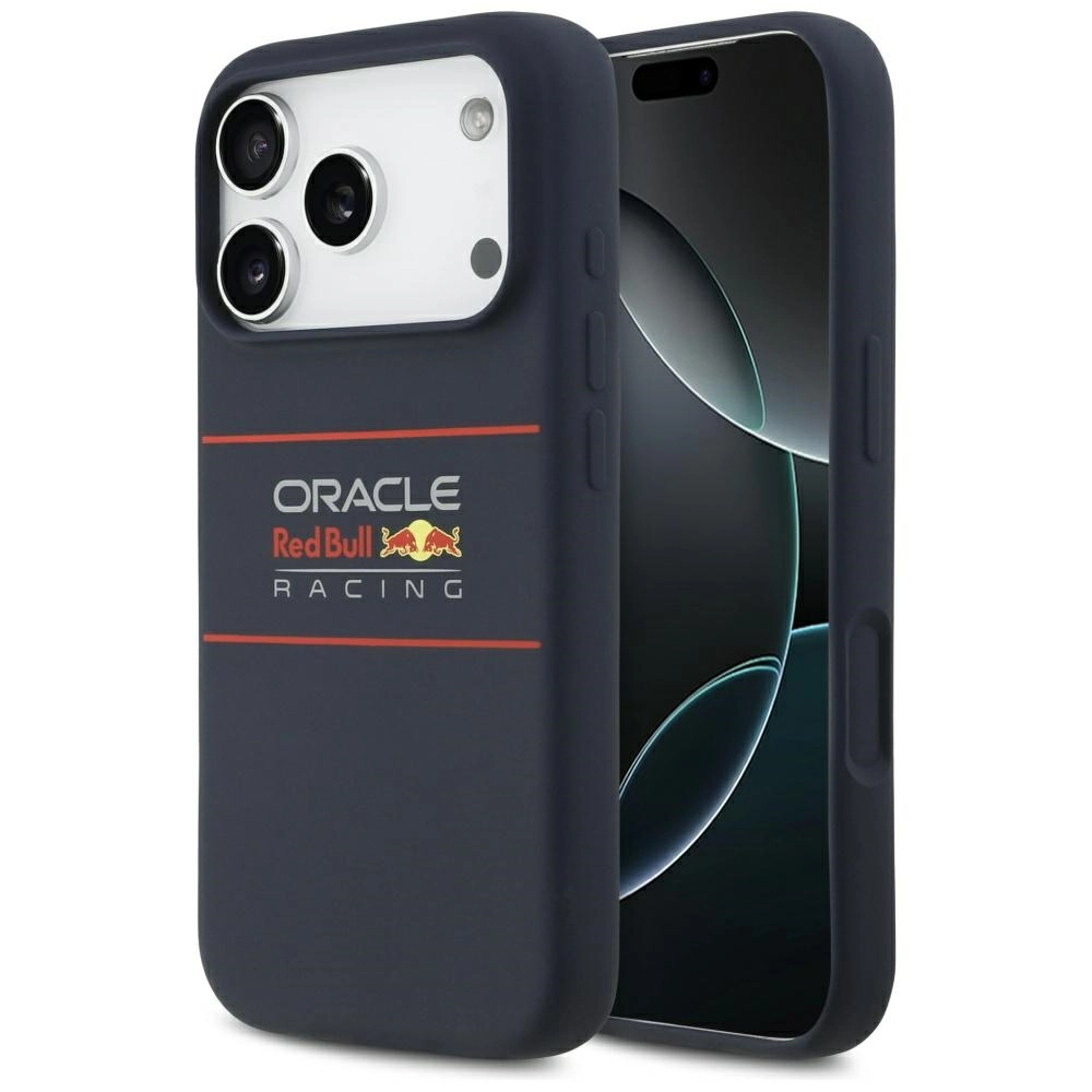Etui Red Bull Racing Silicone Horizontal Centered Logo MagSafe do iPhone 17 Pro Max Granatowy