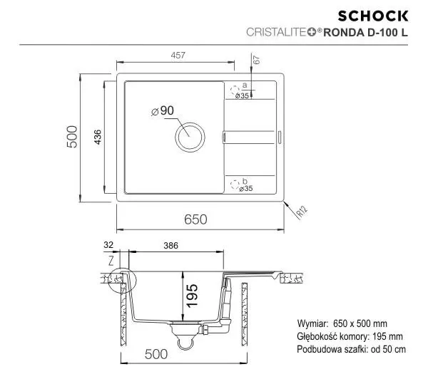 Schock Ronda D-100 L Granitowy Vanilla - Kup na Raty - RRSO 0%