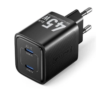 Ładowarka sieciowa Vention 2xUSB-C 45W GAN PD Czarny
