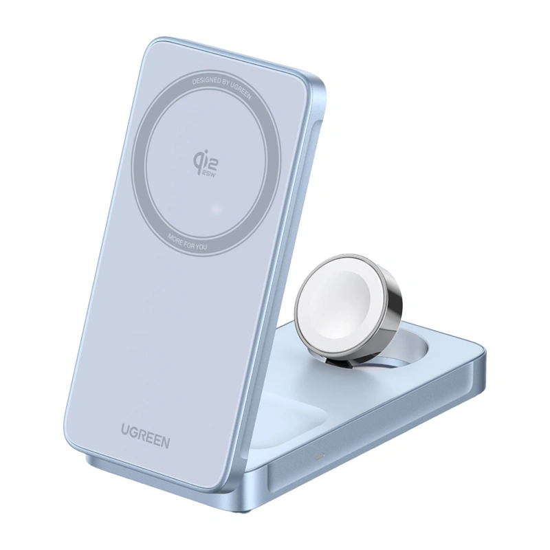 Ładowarka indukcyjna UGREEN W757 MagFlow 3w1 Qi2 25W Szary