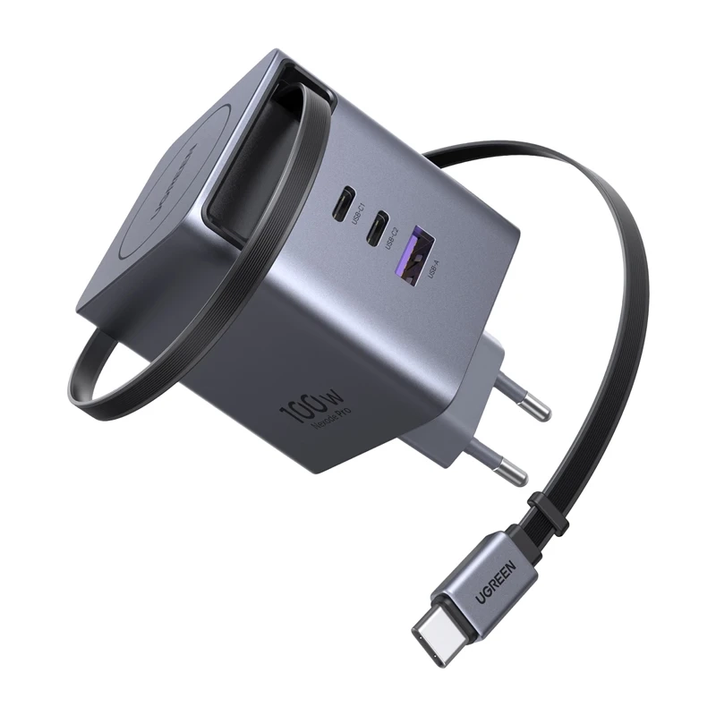 Ładowarka sieciowa UGREEN X616 GaN 2x USB-C USB-A 100W Szary