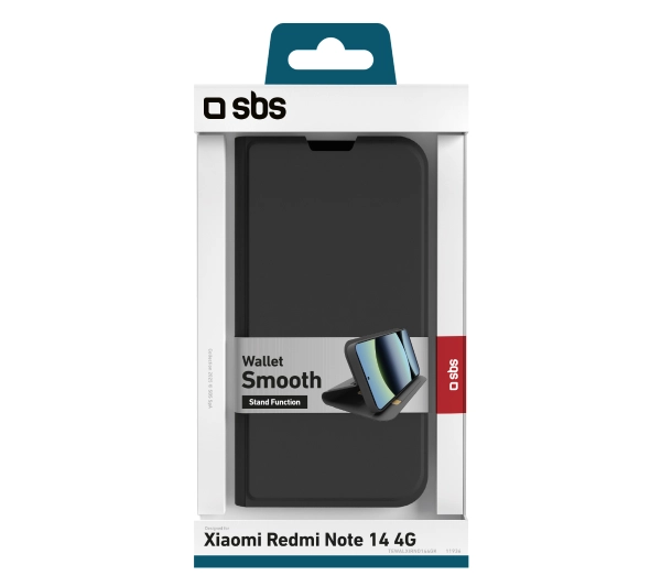 SBS Wallet Smooth do Xiaomi Redmi Note 14 4G Czarny